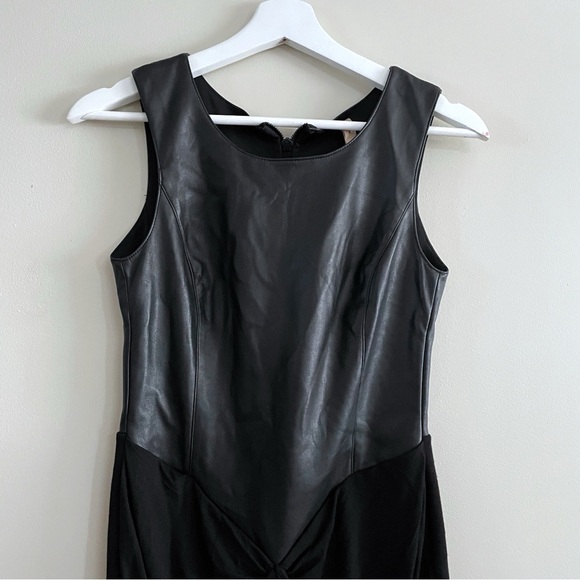 Bailey 44 Faux Leather Scalloped Black Dress, Women Size 2 - Picture 4 of 10